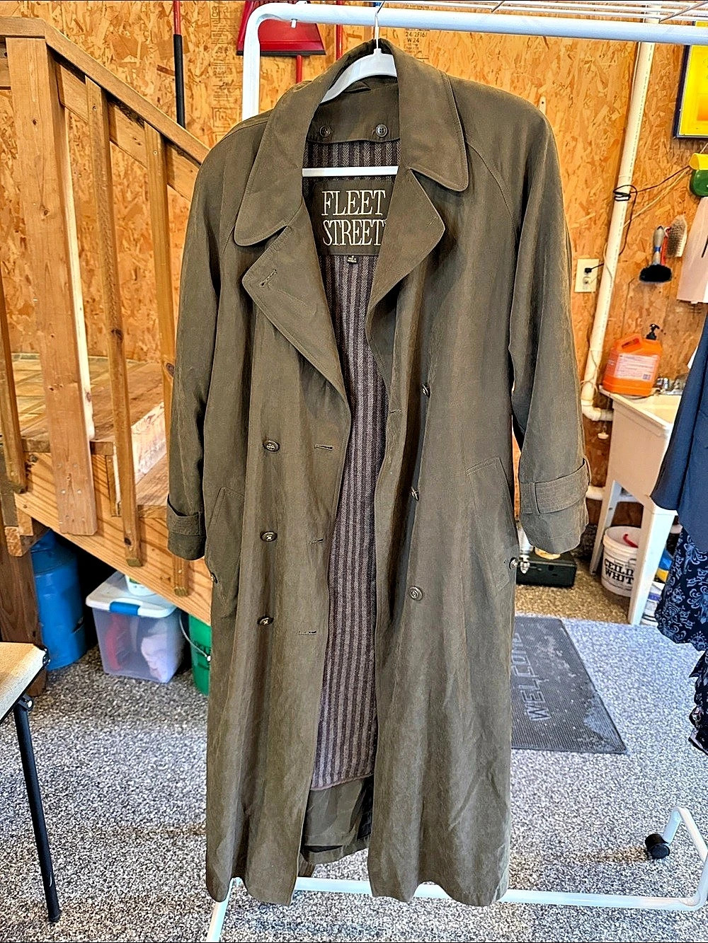 Fleet Street Women's Olive Trench Coat Like New